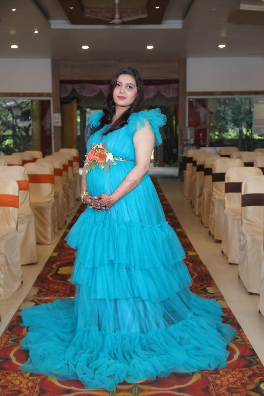 Turquoise Blue NettedGown