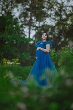 Peacock blue Netted gown