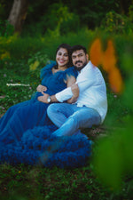 Peacock blue Netted gown