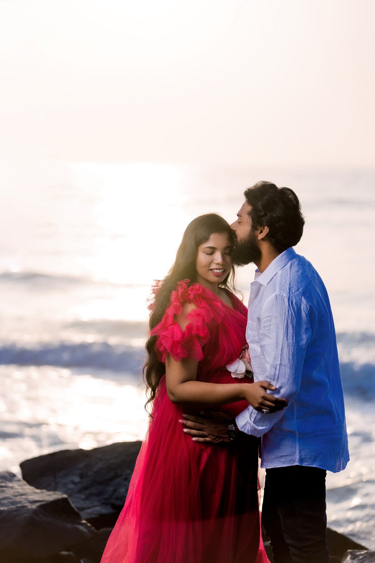 Hot pink netted gown