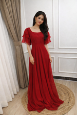 Red Long Tail Gown