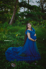 Peacock blue Netted gown