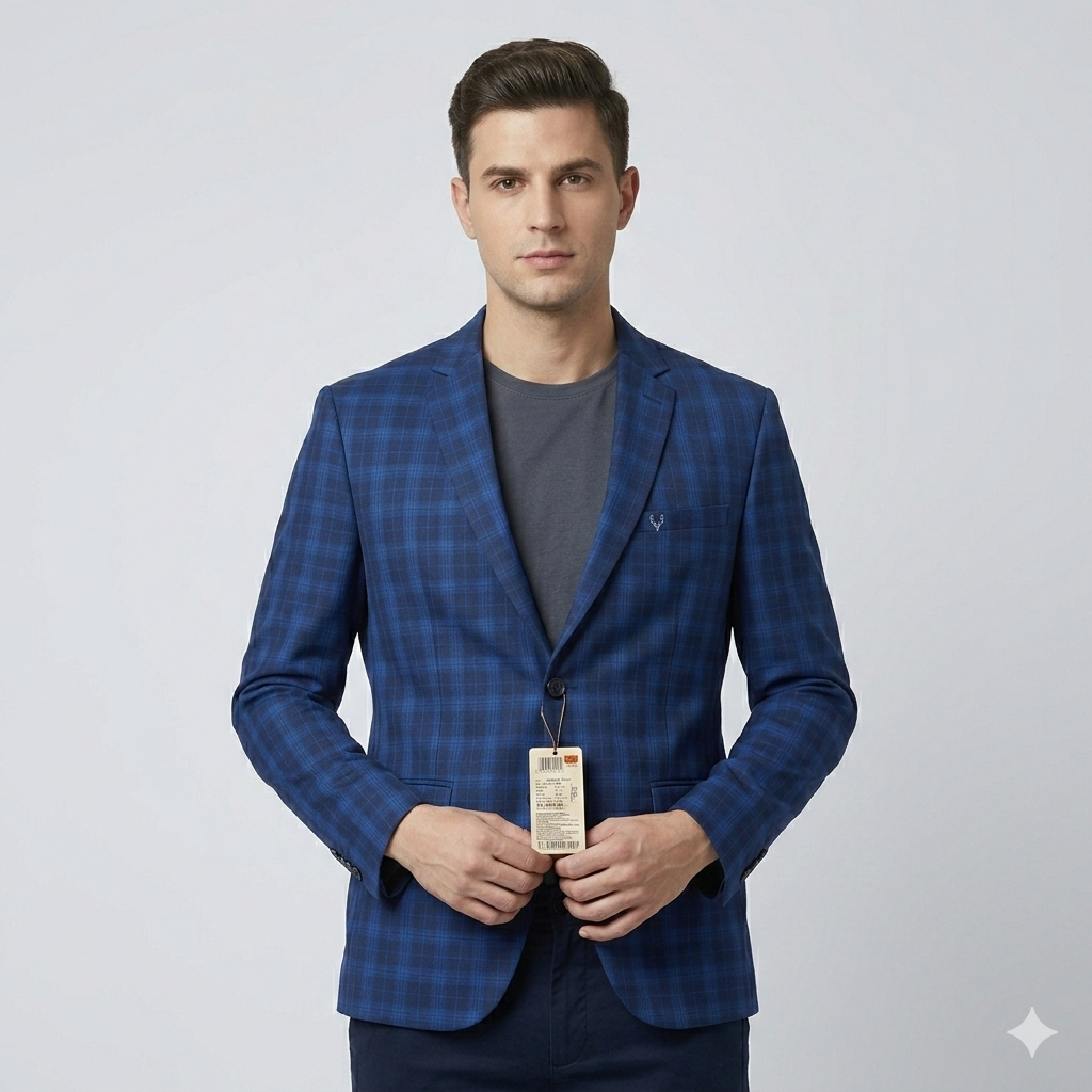 Midnight Blue CheckeredBlazer