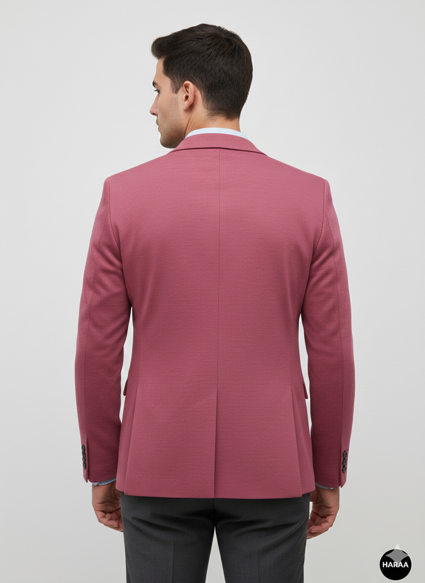 Mauve Textured SlimBlazer