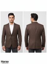 Walnut Checkered Slim Blazer