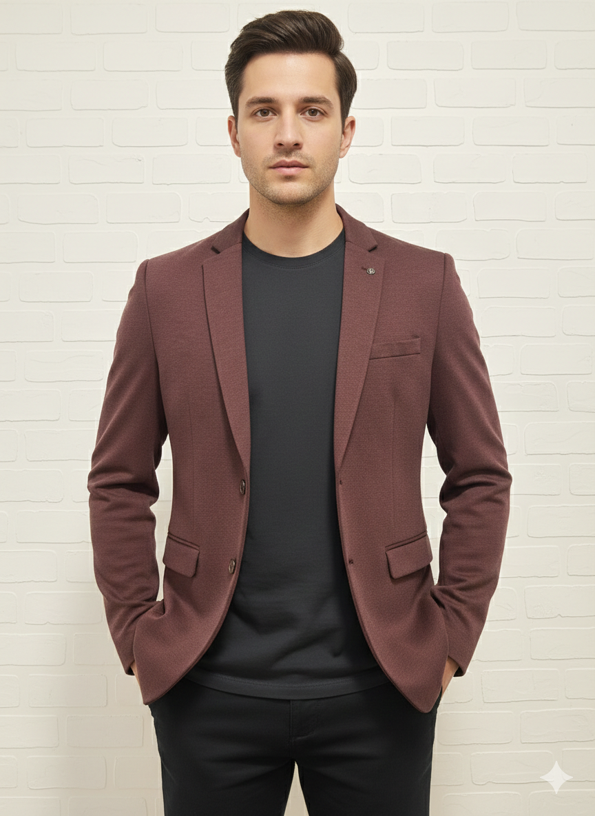 Mauve Slim-Fit Blazer