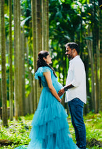 Turquoise Blue Netted Rental Gown