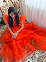 Orange Netted Gown