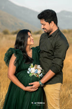 Olive Green Netted Gown