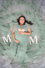 Sea Green Ruffled Gown