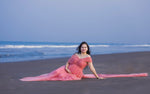 Dusty pink netted Rentalgown