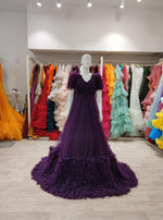 Wine Ruffled RentalGown
