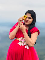 Hot pink netted gown