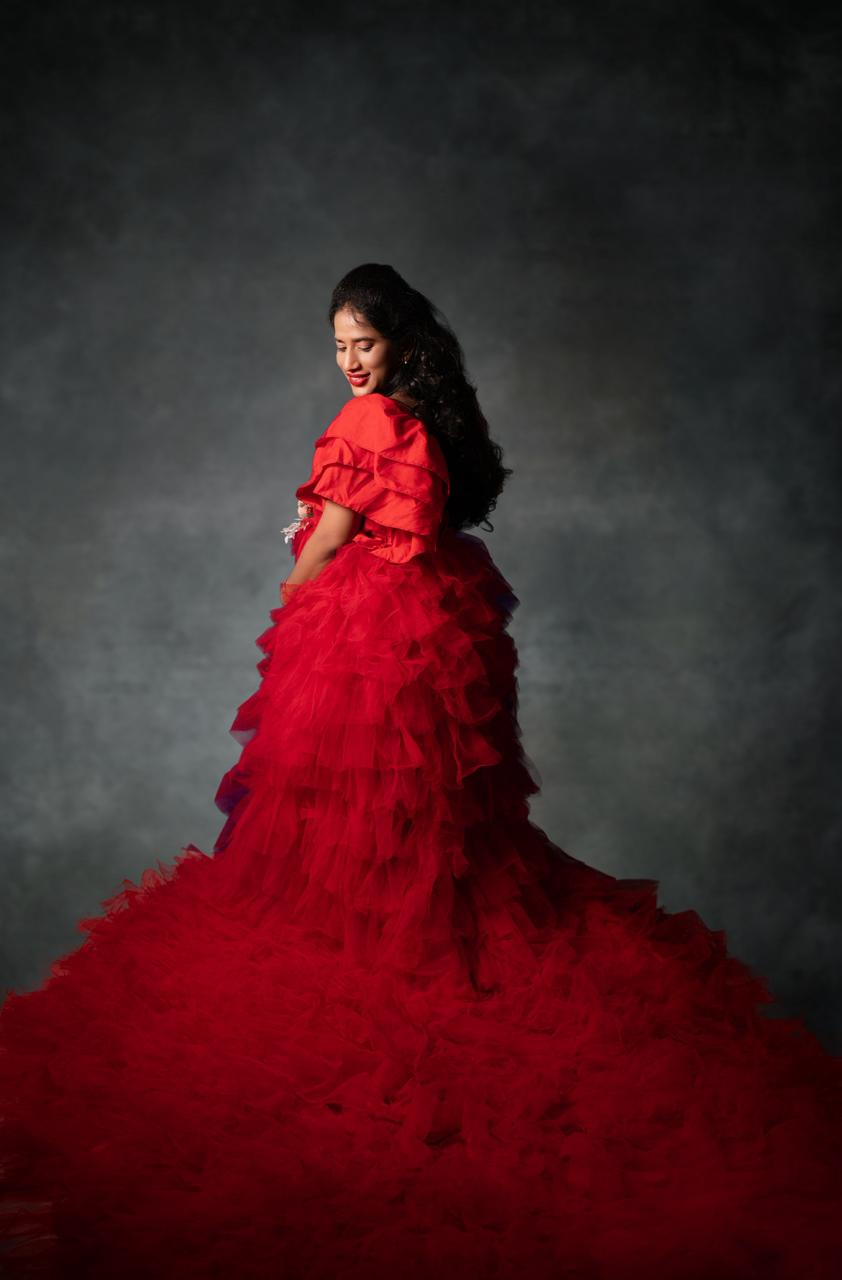 Red Flowy RentalGown