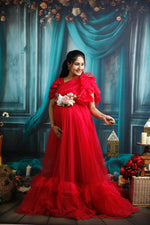 Hot pink netted gown