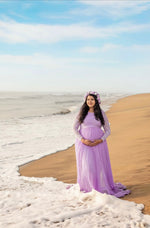 Lilac full hand netted gown