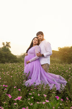 Lilac full hand netted gown