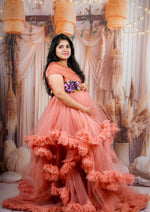 Brick Ruffled RentalGown