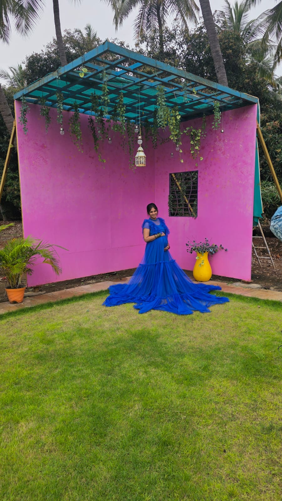Royal Blue Netted Gown