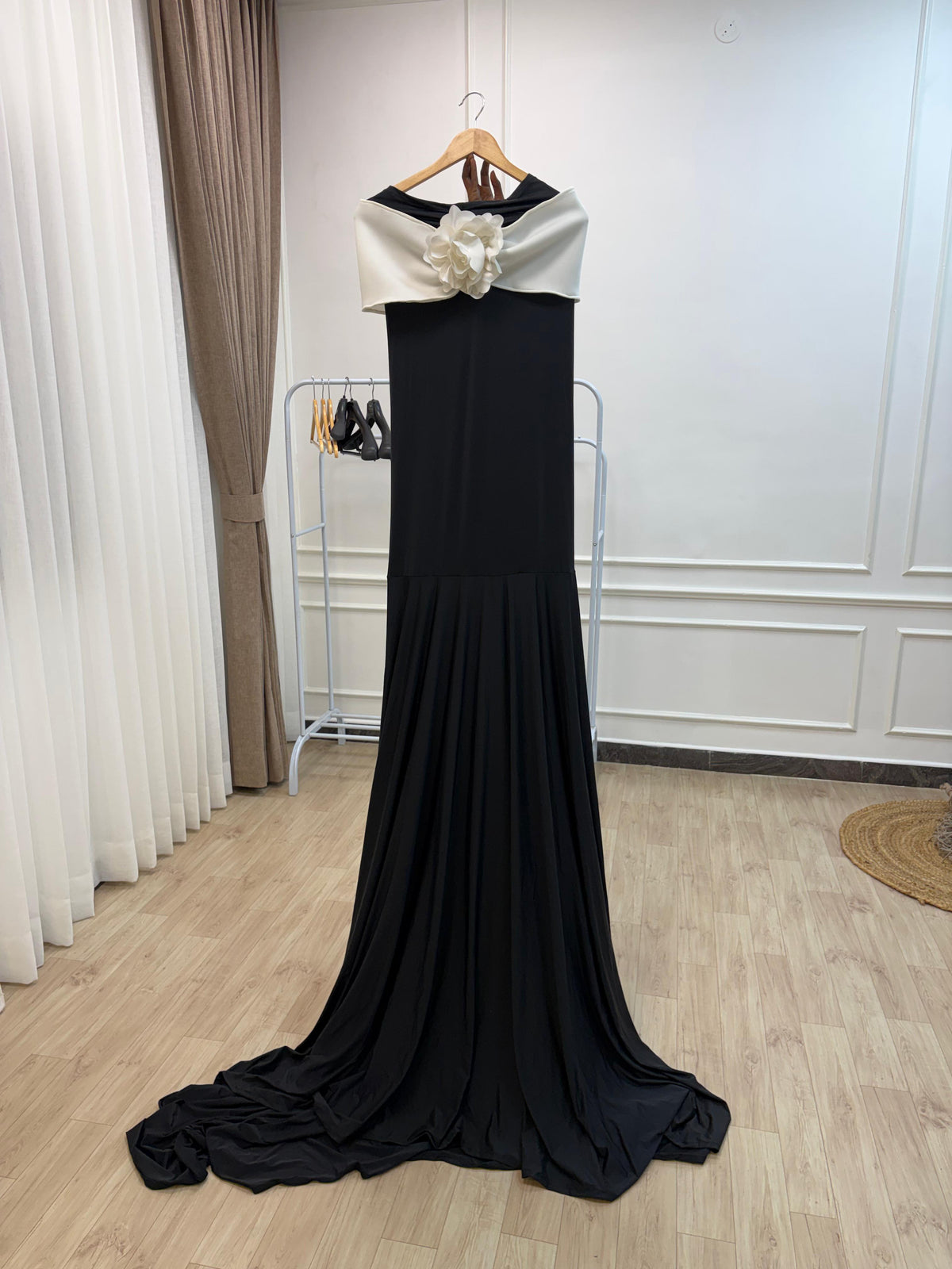 Black White Swan Gown