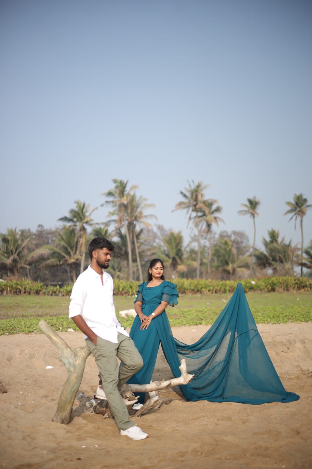 Indigo Long Tail Gown