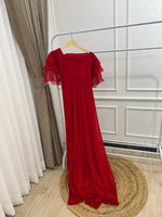 Red long Tail Gown
