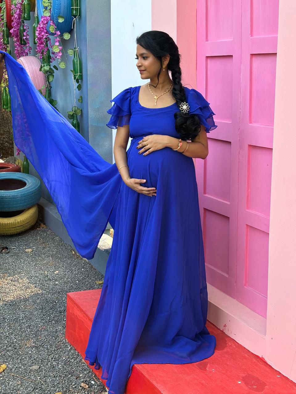 Royal Blue Long Tail RentalGown