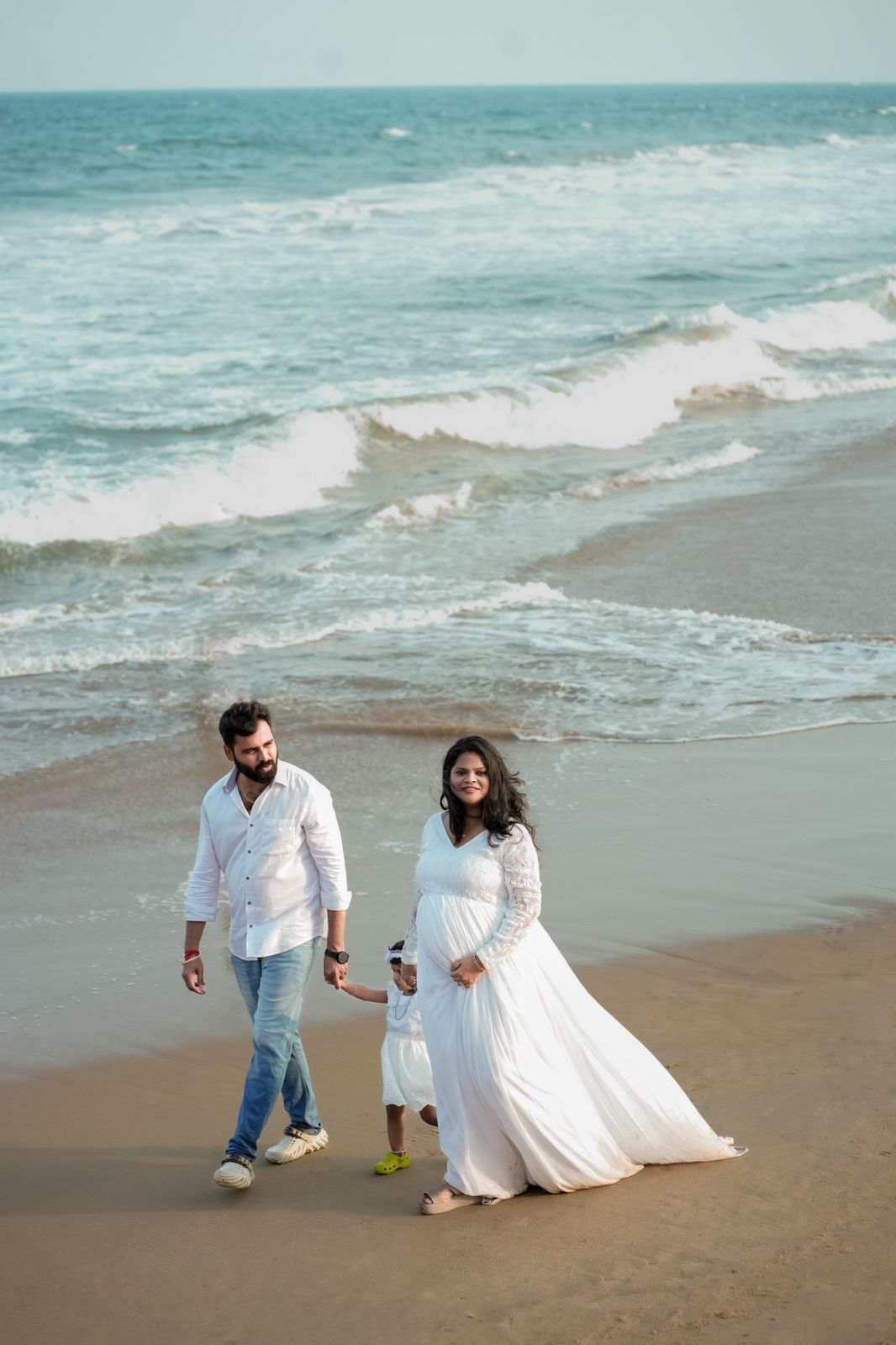 White Full Hand long Tail Gown