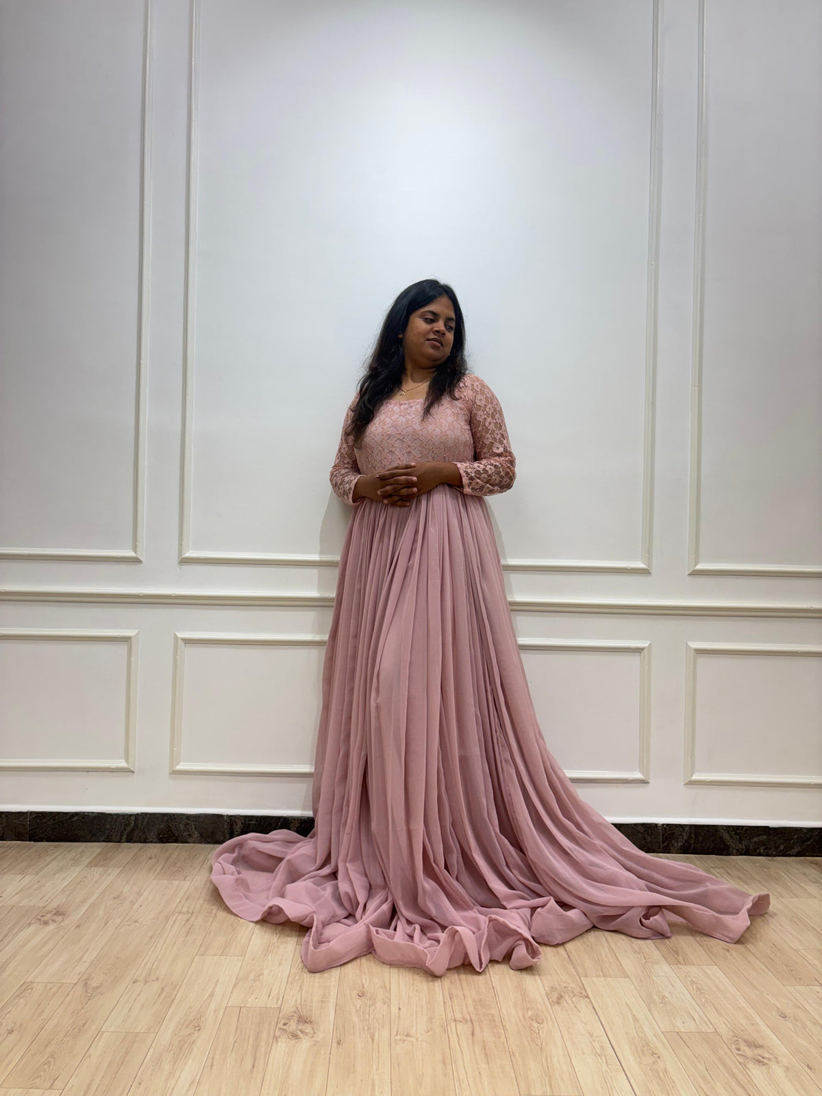 Mauve Netted Rental Gown