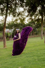 Wine Ruffled RentalGown