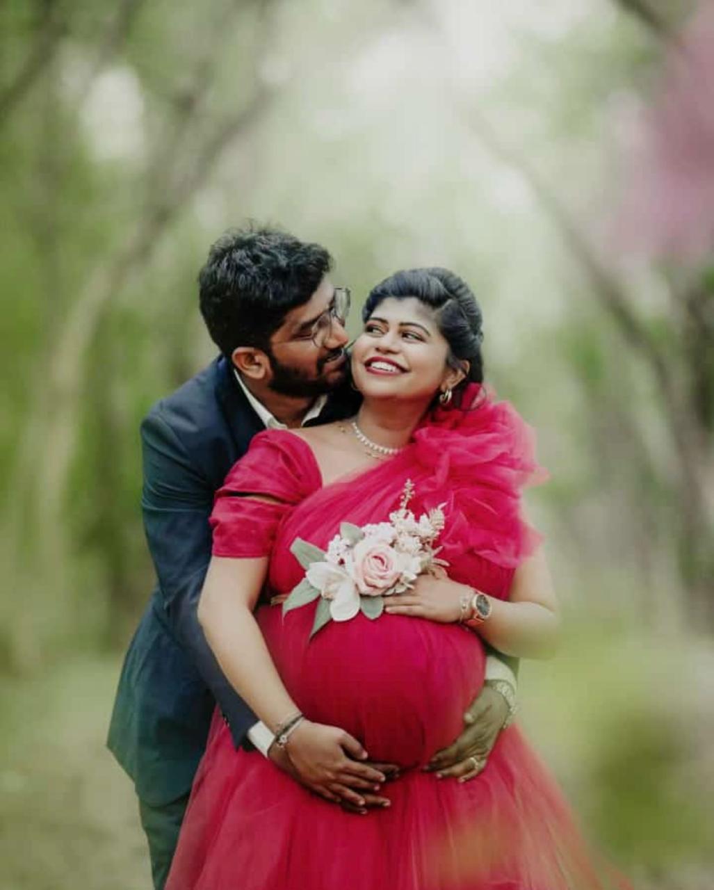 Hot pink netted gown