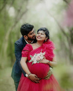 Hot pink netted gown