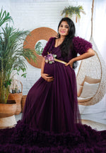 Wine Ruffled RentalGown