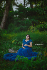 Peacock blue Netted gown