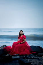 Hot pink netted gown