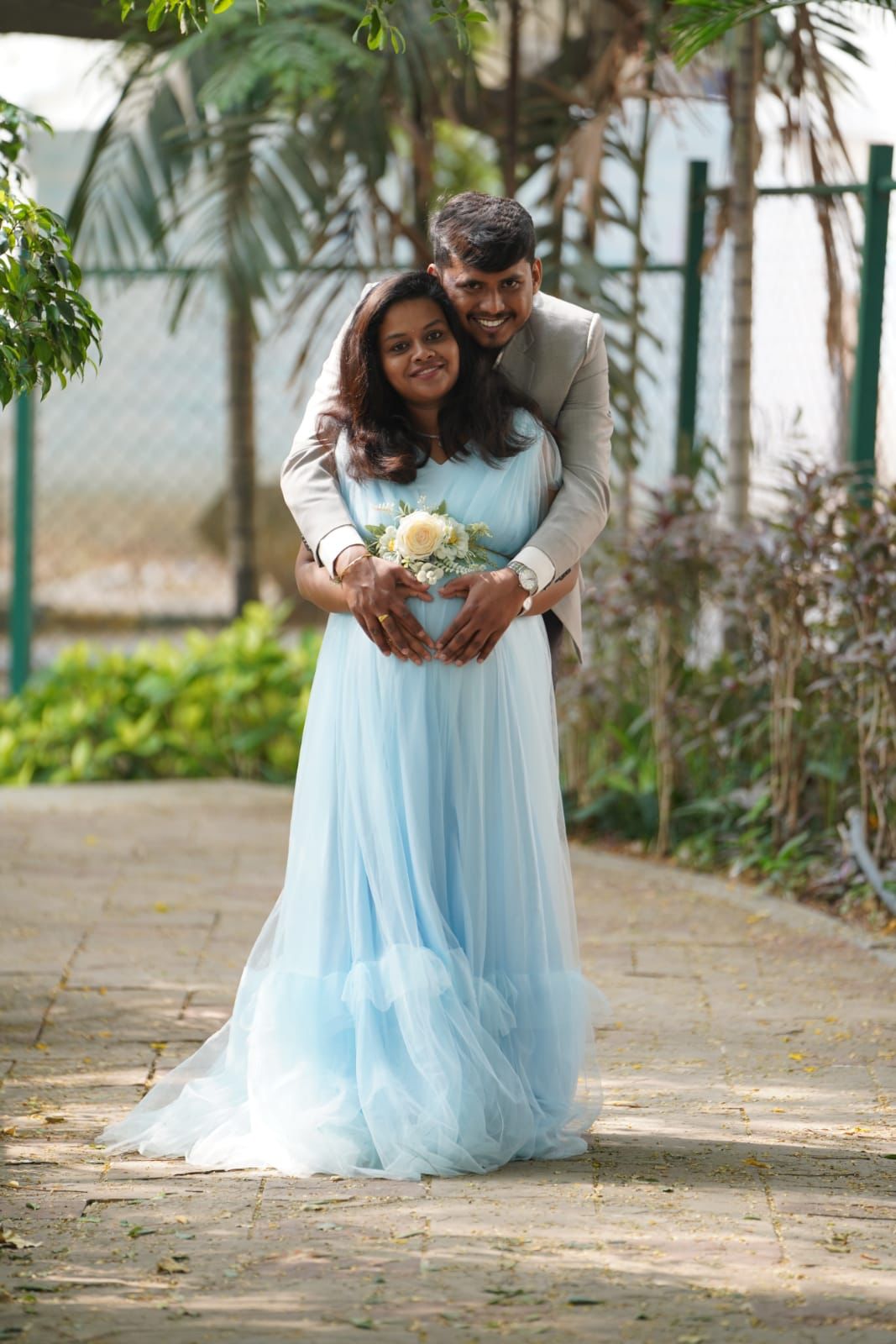 Sky Blue NettedRental Gown
