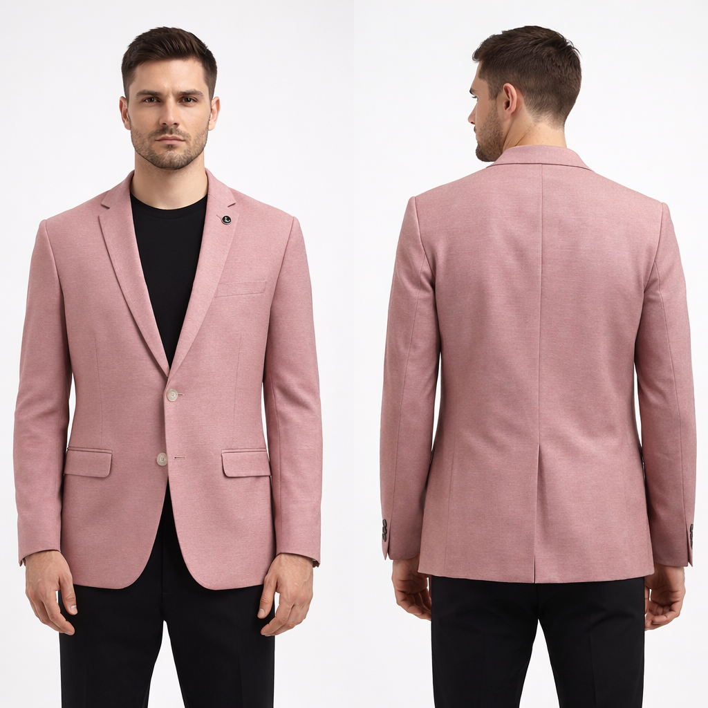 Dusty Pink Notch LapelBlazer