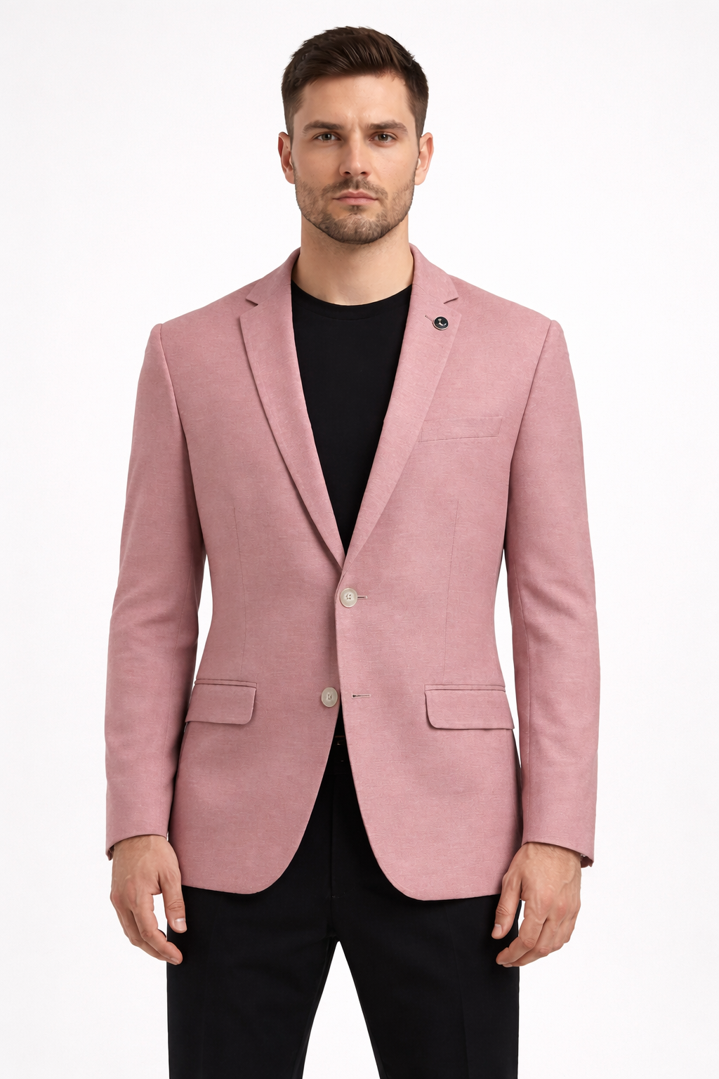 Dusty Pink Notch LapelBlazer