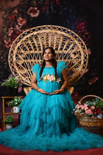 Turquoise Blue NettedGown