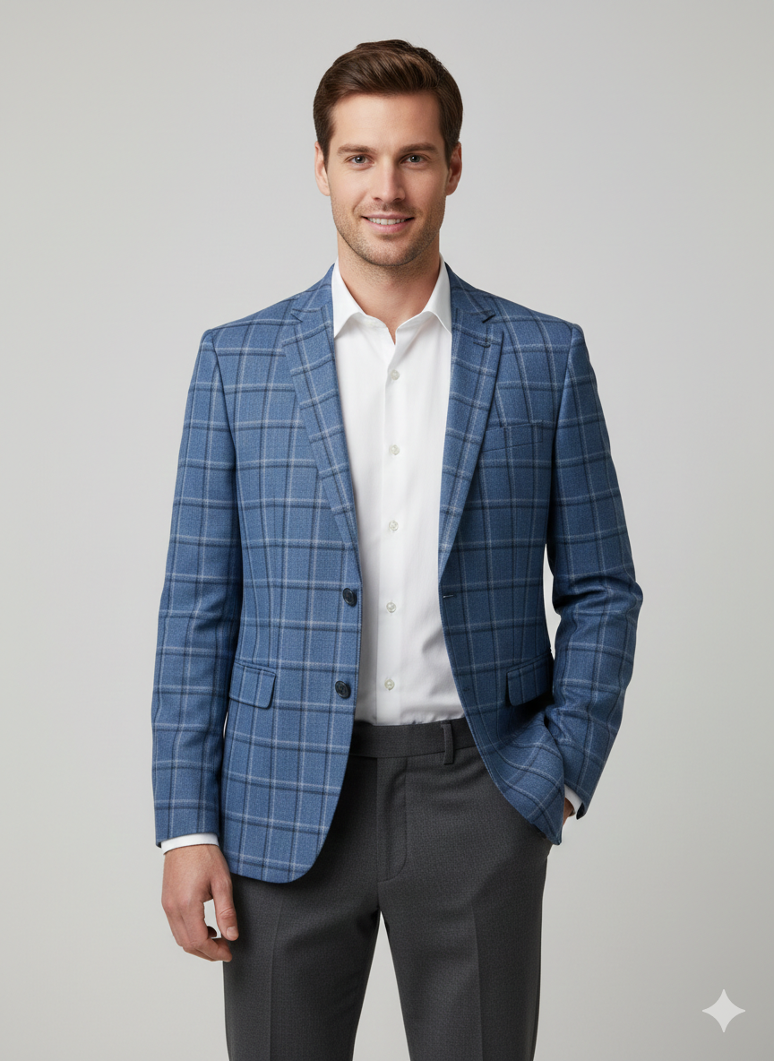 Blue checked Blazer