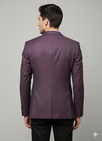 Deep Plum Textured Slim Blazer
