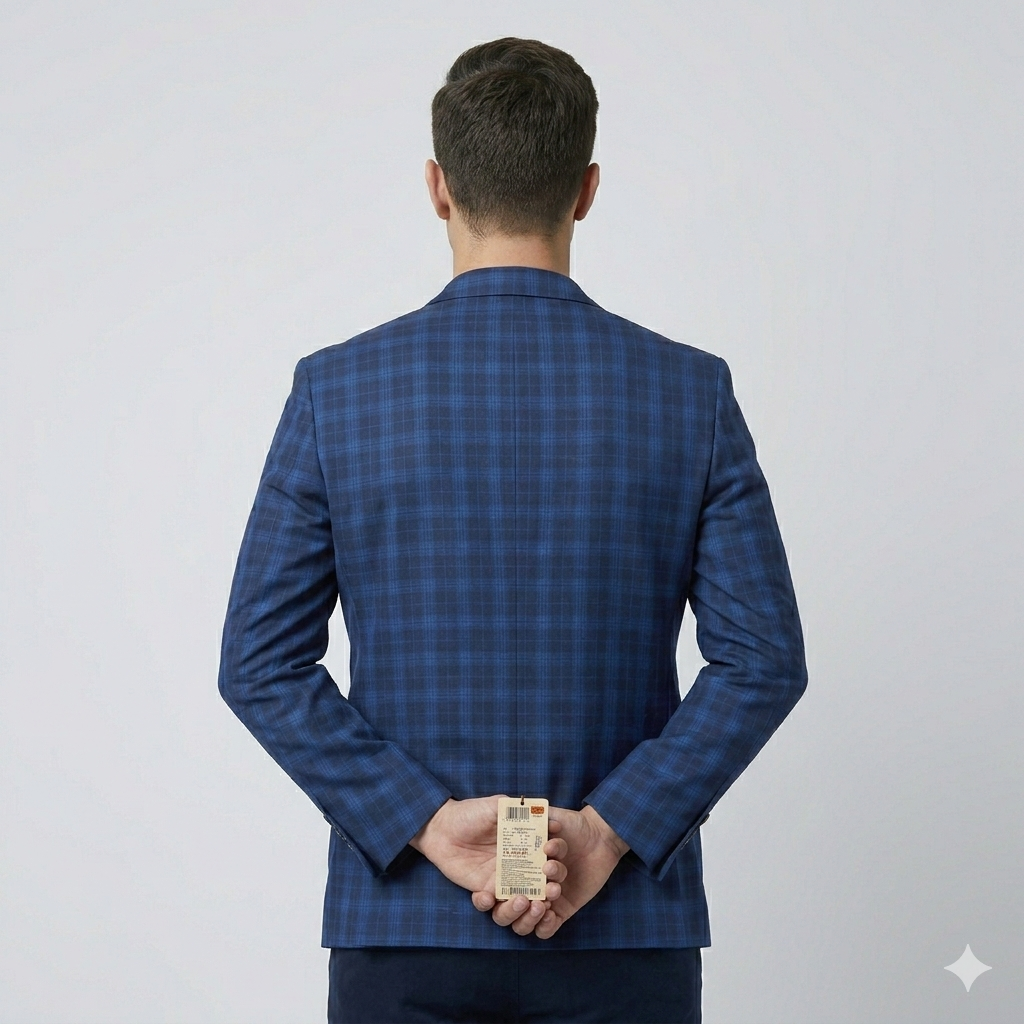 Midnight Blue CheckeredBlazer
