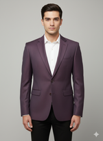 Deep Plum Textured Slim Blazer