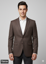 Walnut Checkered Slim Blazer