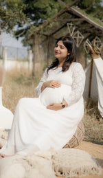 White Full Hand long Tail Gown
