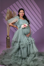 Sea Green Ruffled Gown