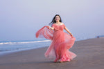 Dusty pink netted Rentalgown
