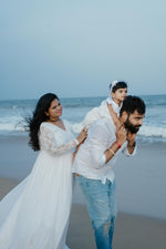 White Full Hand long Tail Gown