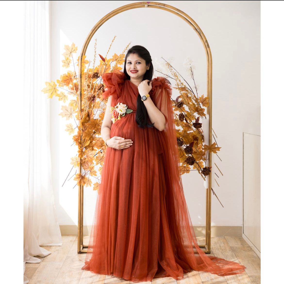 Honeybrown netted gown