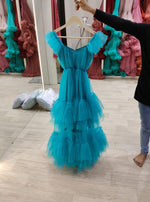 Turquoise Blue Netted Gown Daughter